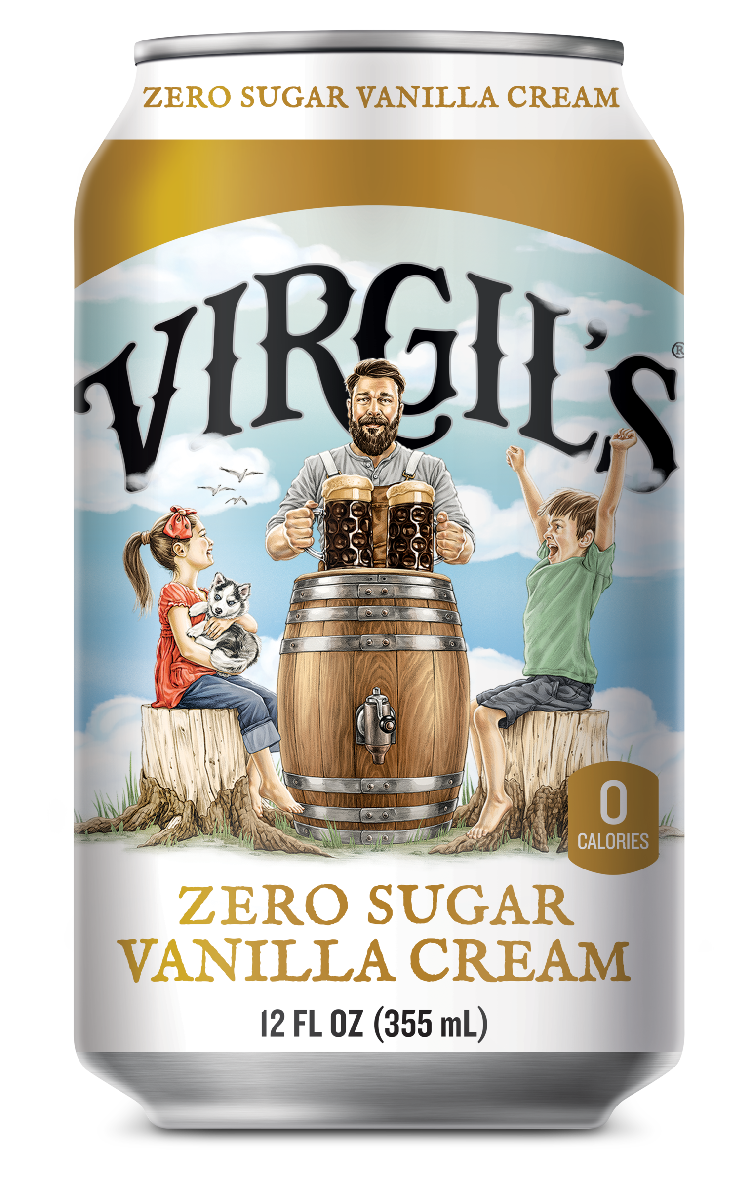 Virgil's Zero Sugar Vanilla Cream Soda in 12 ounce can