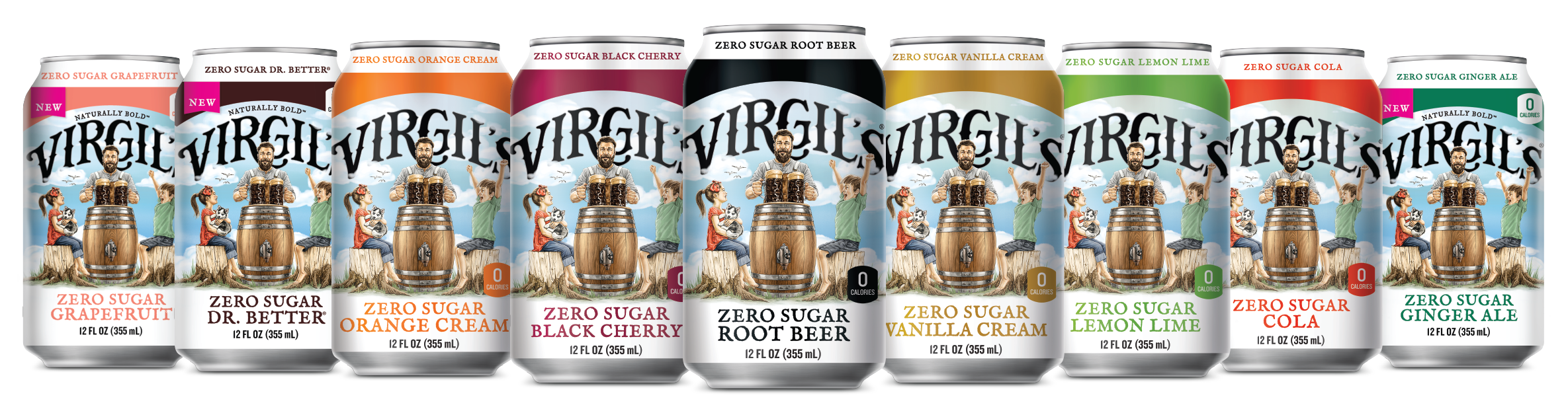 Virgil's Zero Sugar Soda Cans